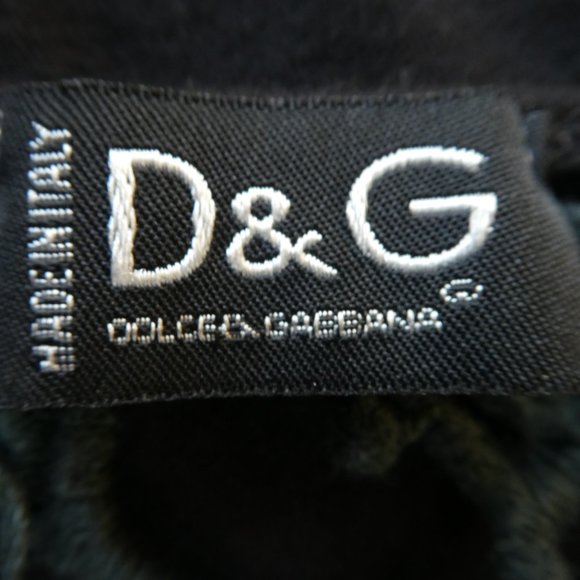 Dolce & Gabbana Designer Black Lux Beaded Large Front Logo Back Macrame Yoke M - Picture 6 of 7
